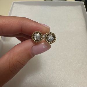 LAGOS CAVIAR LUX Two-Tone Caviar Diamond Stud Earrings